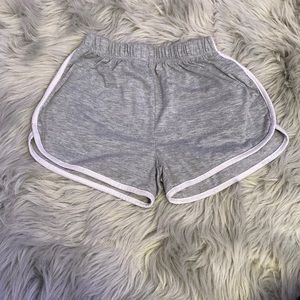 gray & white shorts
